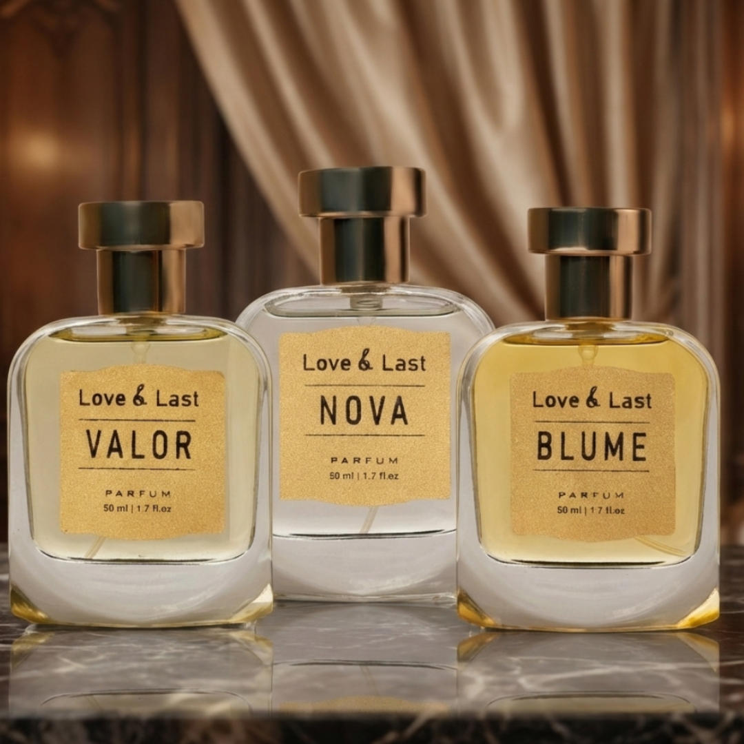 Love & Last Luxe Fragrance Trio - Best Selling Bundle of 3 Luxury Perfumes for Men and Women.