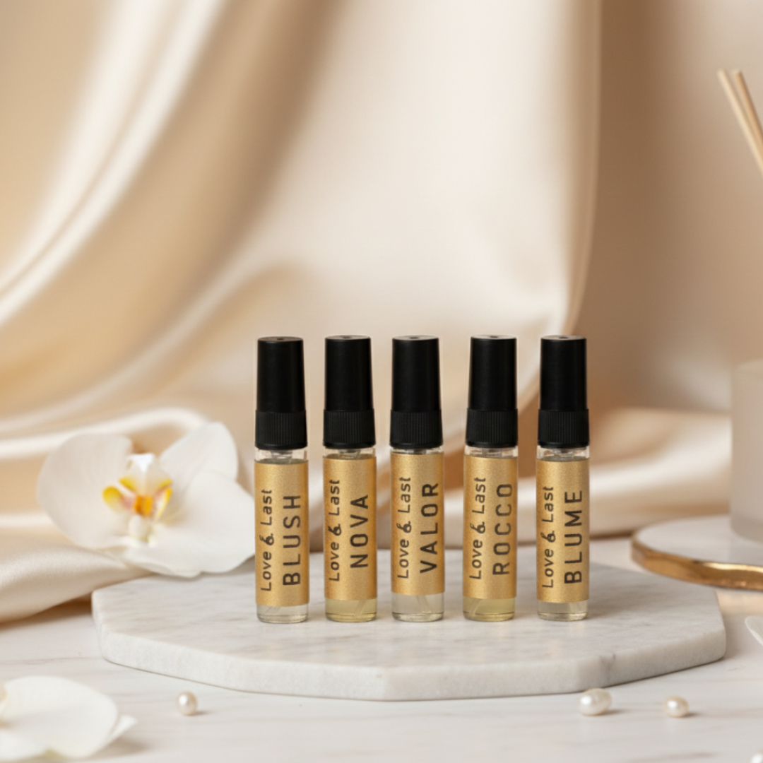 Pack of 5 Perfume Testers by Love & Last - 5ml Mini Spray Bottles for Sampling Luxury Scents.
